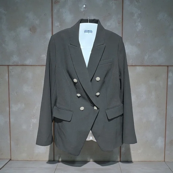 Express Women's Black Double-Breasted Blazer - Picture 5 of 5